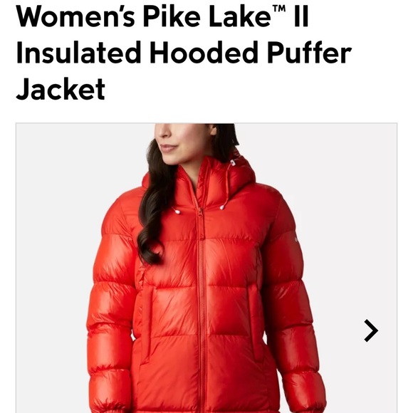 Columbia Women's Red Insulated Hooded Puffer Jacket - Picture 1 of 11